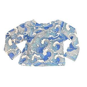 NWT Ruffle Butts Swim Zipper Rash Guard Infant 6-12m Ocean Camo Long Sleeve